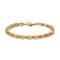 Shop  Citrine Oval Stainless Steel Yellow Gold Ion Plated Bracelet for Women Jewelry Size 7.25" Ct 7.38 Birthday Gifts