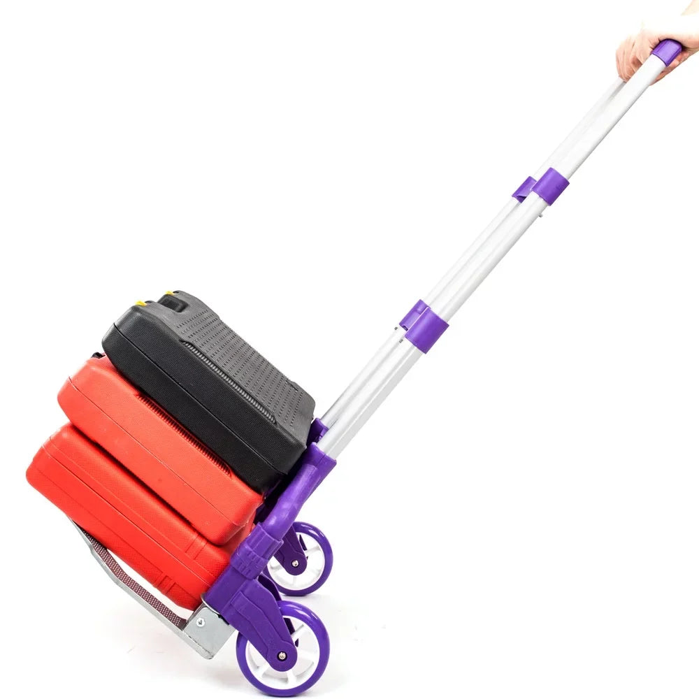 Portable Aluminium Cart Folding Dolly Push Truck Hand Collapsible Trolley Luggage