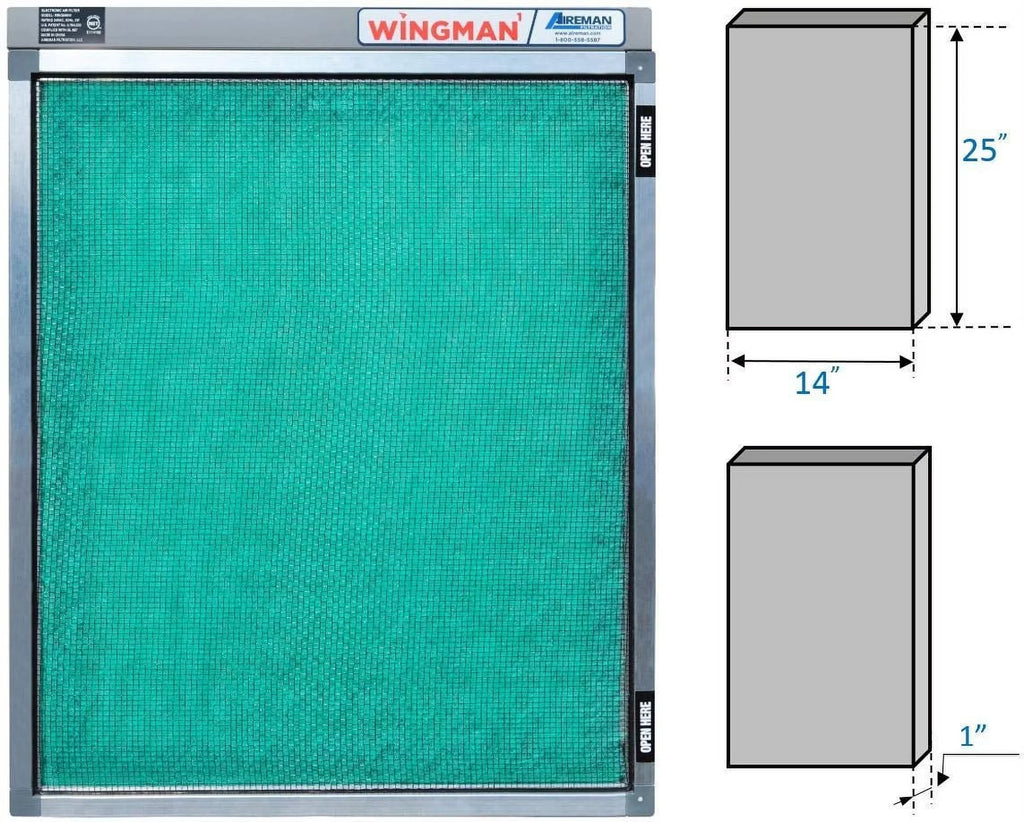 14x25x1 Electronic Air Filter Including Year Supply of Replacement Pads - Homeowner Installed- Simply Replace Your Current  Furnace Air Filter and   !
