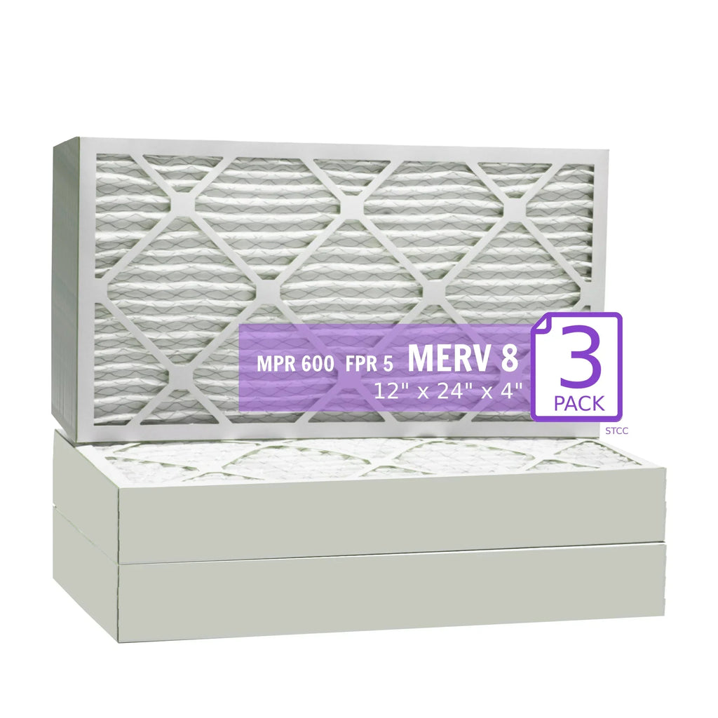 12x24x4, Purolator DMK80 Extended Surface Pleated Air Filter, Mechanical  8, (3 Pack)