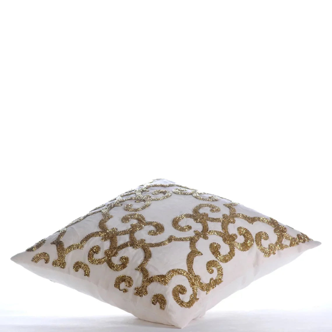 The HomeCentric Cushion Cover For Chair, Gold Euro Pillow Shams Pack of 2, 26x26 inch (65x65 cm), Linen Euro Size Pillow Shams, Damask, Modern European ShamCovers Easter - Gold Encrusted