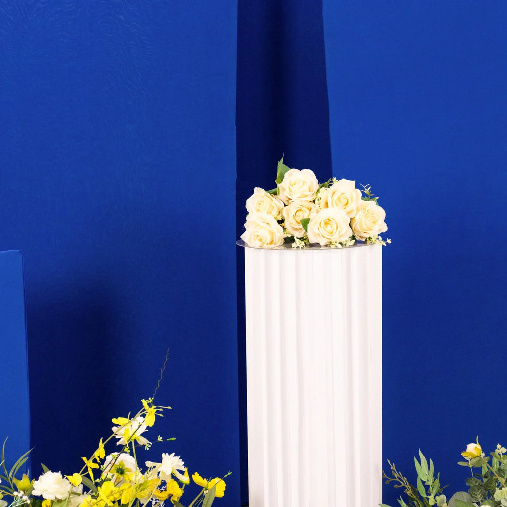 Efavormart Set of 4 | Matte Royal Blue Fitted Spandex Half Moon Wedding Arch Covers, Custom Fit Chiara Backdrop Stand Covers - 2.5ft,5ft,6ft,7ft