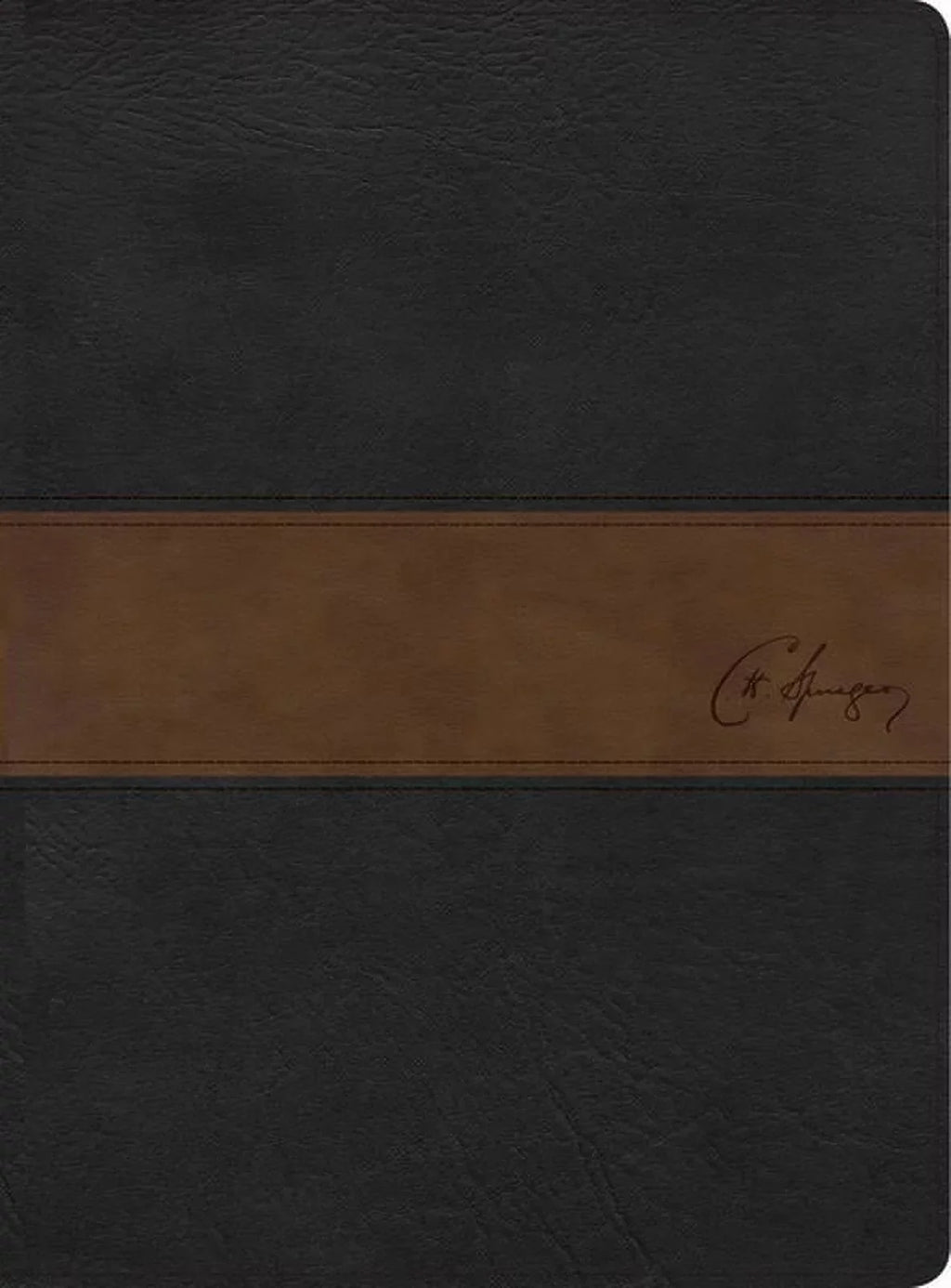 1960 Biblia de estudio Spurgeon, negro/marrón símil piel (Hardcover)