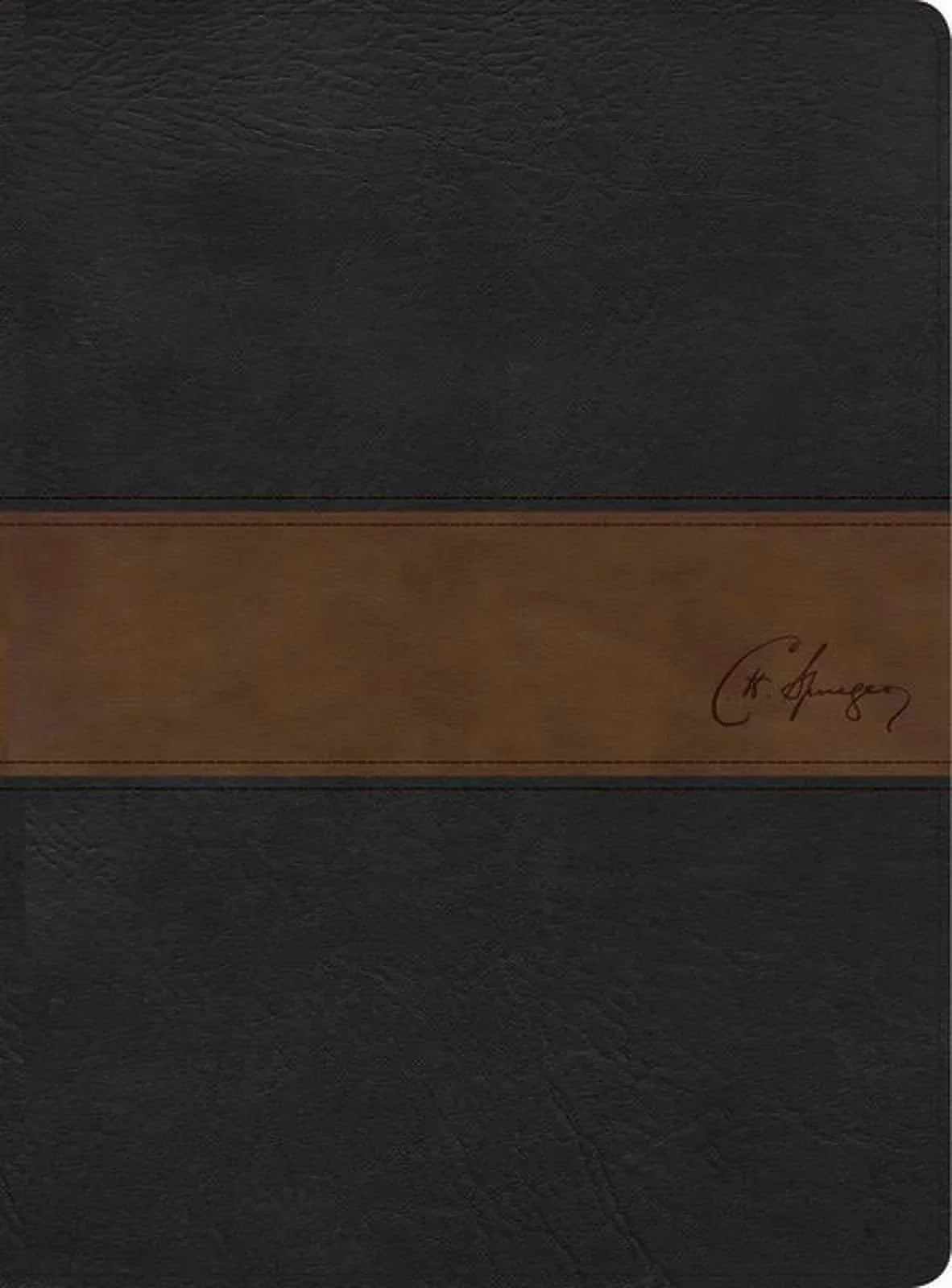 1960 Biblia de estudio Spurgeon, negro/marrón símil piel (Hardcover)
