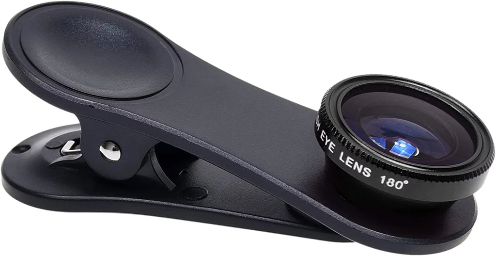 Universal 3 in 1 Cell Phone Camera Lens Kit for Smartphones Including - Fish Eye Lens / 2 in 1 Macro Lens & Wide Angle