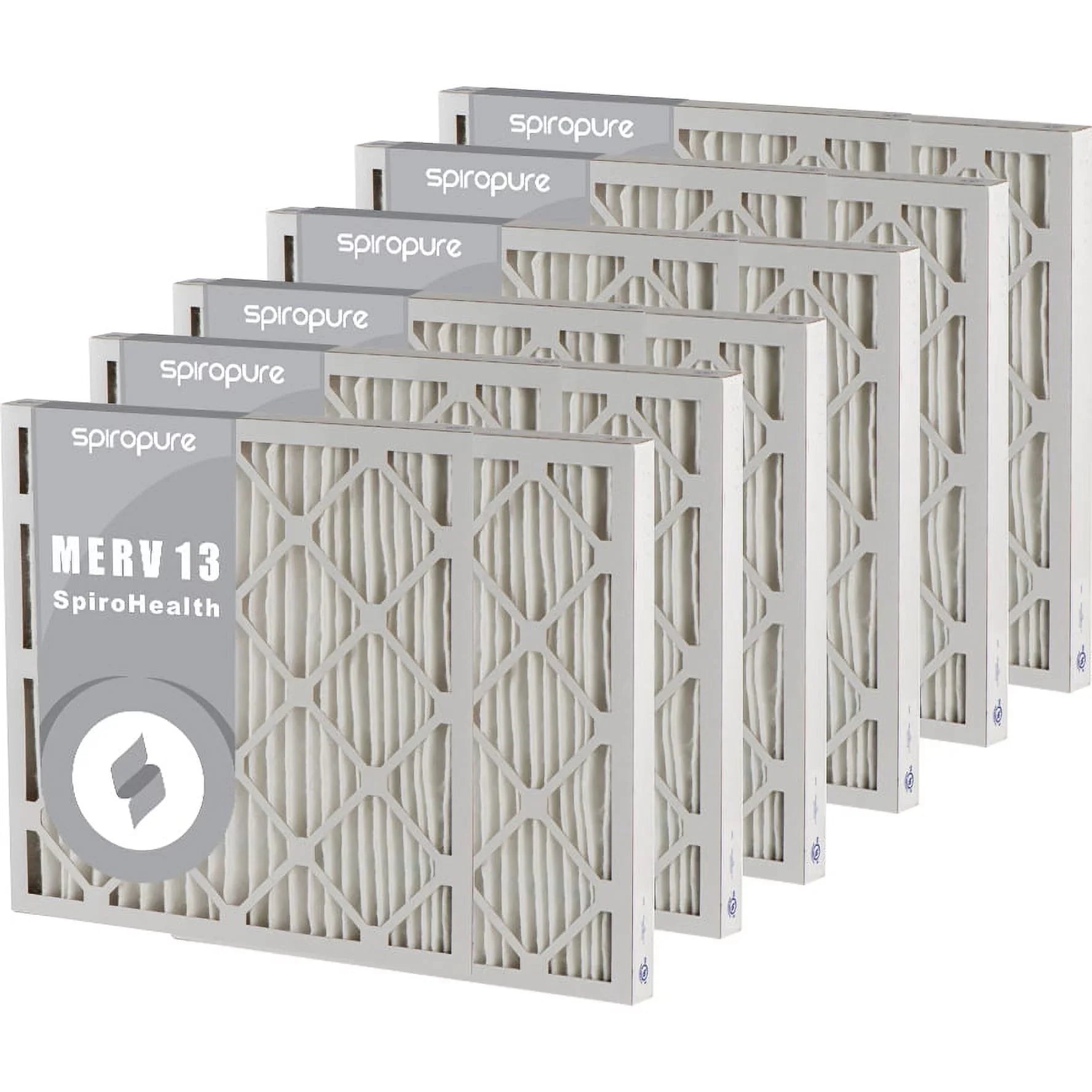 SpiroPure 18x32x2  13 Pleated Filter Air Filters - Made in  (6 Pack)
