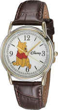 Winnie Men's Cardiff Silver and Gold Alloy Watch, Brown Leather Strap