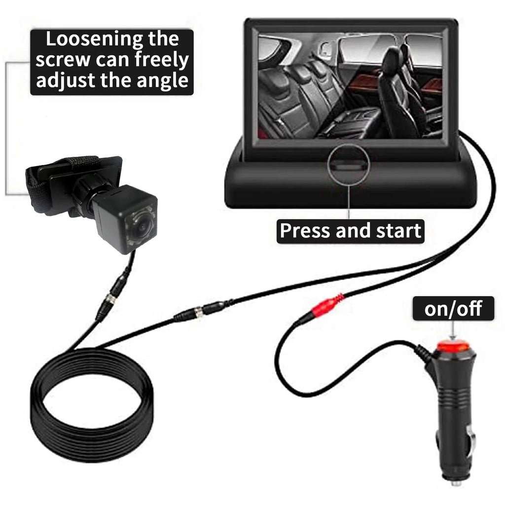 Car 4.3'' Car Monitor with Infrared Night Vision Plug and Play View Infant in Rear Facing Seat with Wide Crystal Clear View Easily to Observe The 's Every Move