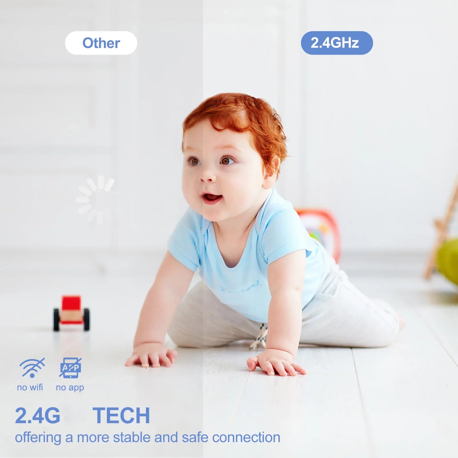 Arealer Wireless Monitor Video Monitor for Monitor with 4.3 Inch   Screen Room Detection Motion Detection  Functions Built-in Lullabies