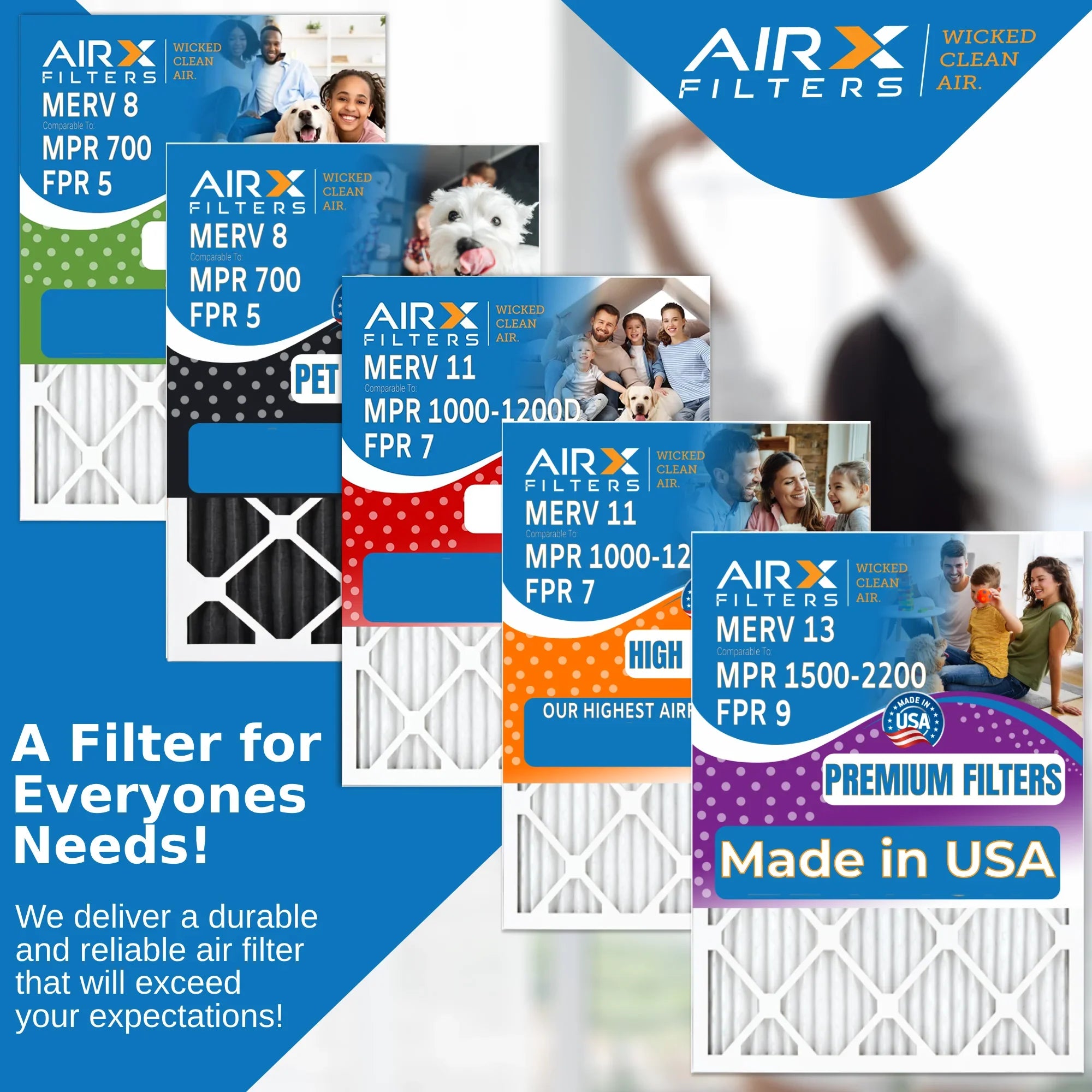 24x24x4 Air Filter  13 Comparable to  1500 - 2200 &  9 Electrostatic Pleated Air Conditioner Filter 6 Pack   Premium  Made 24x24x4 Furnace Filters by     .