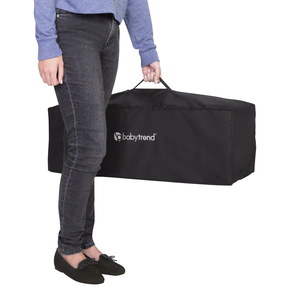 Baby Trend Flat Portable Playard with Bassinet – Twinkle Grey, Unisex