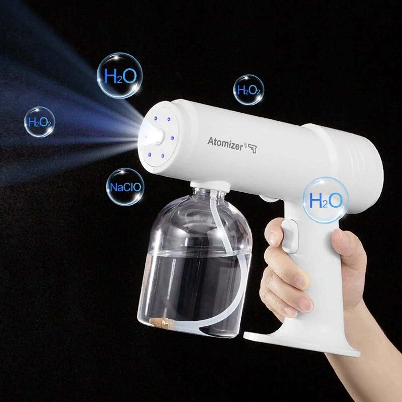 New 500ml Wireless Charging Nano Atomization Disinfection Spray Sprayer Sanitizer Machine Ce Household Portable Sprayer Machine Blue Light Steam Spray Disinfection Large Capacity Wide Range of Uses