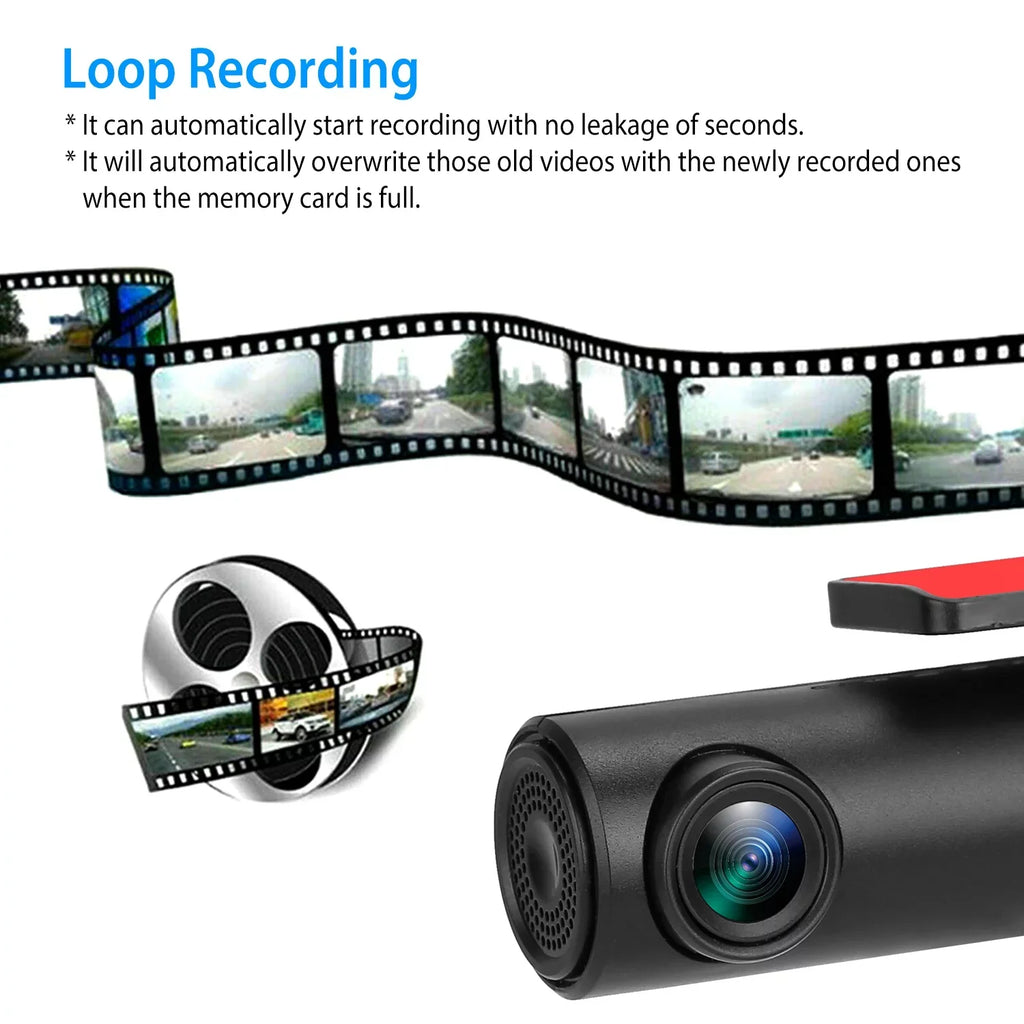 170° WiFi Dash Cam iMounTEK 1080P  Car  Camera Recorder with G-sensor App Wifi Looping Recording 11.2ft Cigarette Lighter Cable