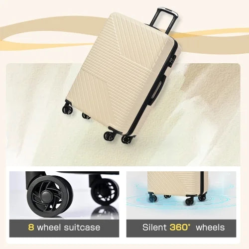 Zateety Hardshell Luggage Sets 3 Piece double spinner 8 wheels Suitcase with  Lock Lightweight 20''24''28''