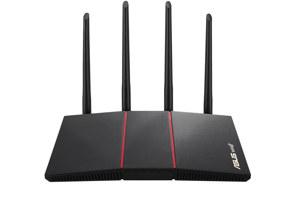 Asus -AX55 Wi-Fi 6  802.11ax Ethernet Wireless Router - 2.40 GHz  Band - 5 GHz  Band - 4 x Antenna(4 x External) - 225 /s Wireless Speed - 4 x Network Port - 1 x Broadband Port - Gig...