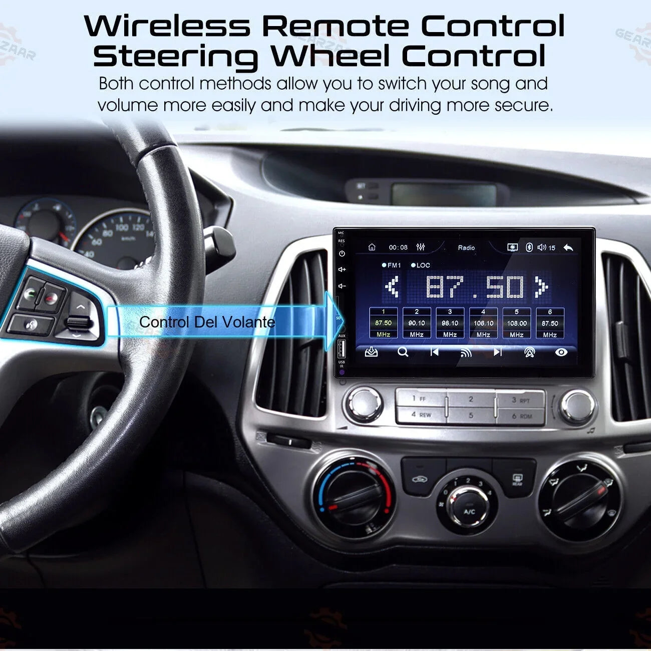 Double 2Din 7" Car Stereo Android/Apple Carplay Radio Touch Screen Player + 12LED Camera