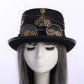 Unisex Steampunk Top Hats with Goggle Gothic Punk Hallo Hat
