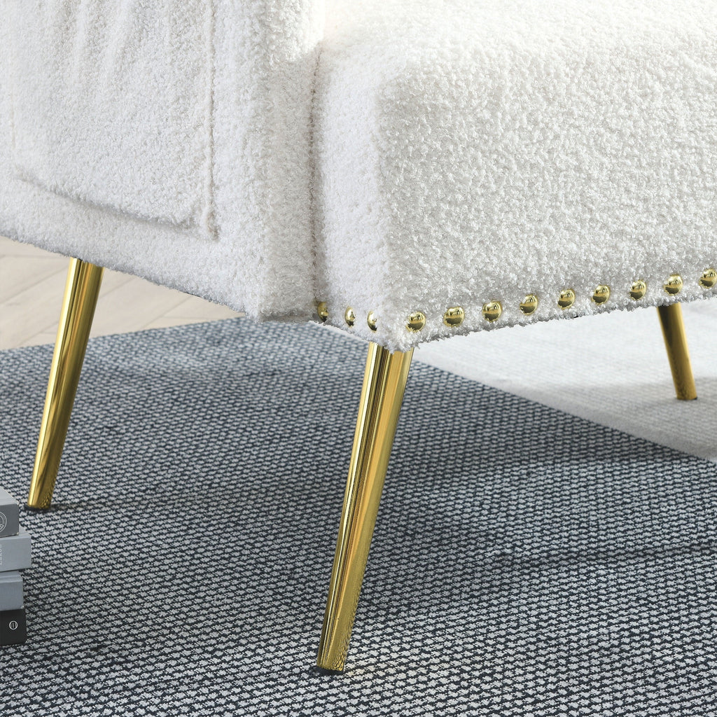 [Video]Welike 30 "W Modern Chesterfield Tufted Upholstered Chair with Deep Buttons, Living Room Chair, Comfortable Armchair, Gold Hardware Legs, Tufted Chair for Reading or Relaxing,