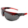 Uvex Avatar  Safety Glasses, Black & Red - Gray Lens Tint