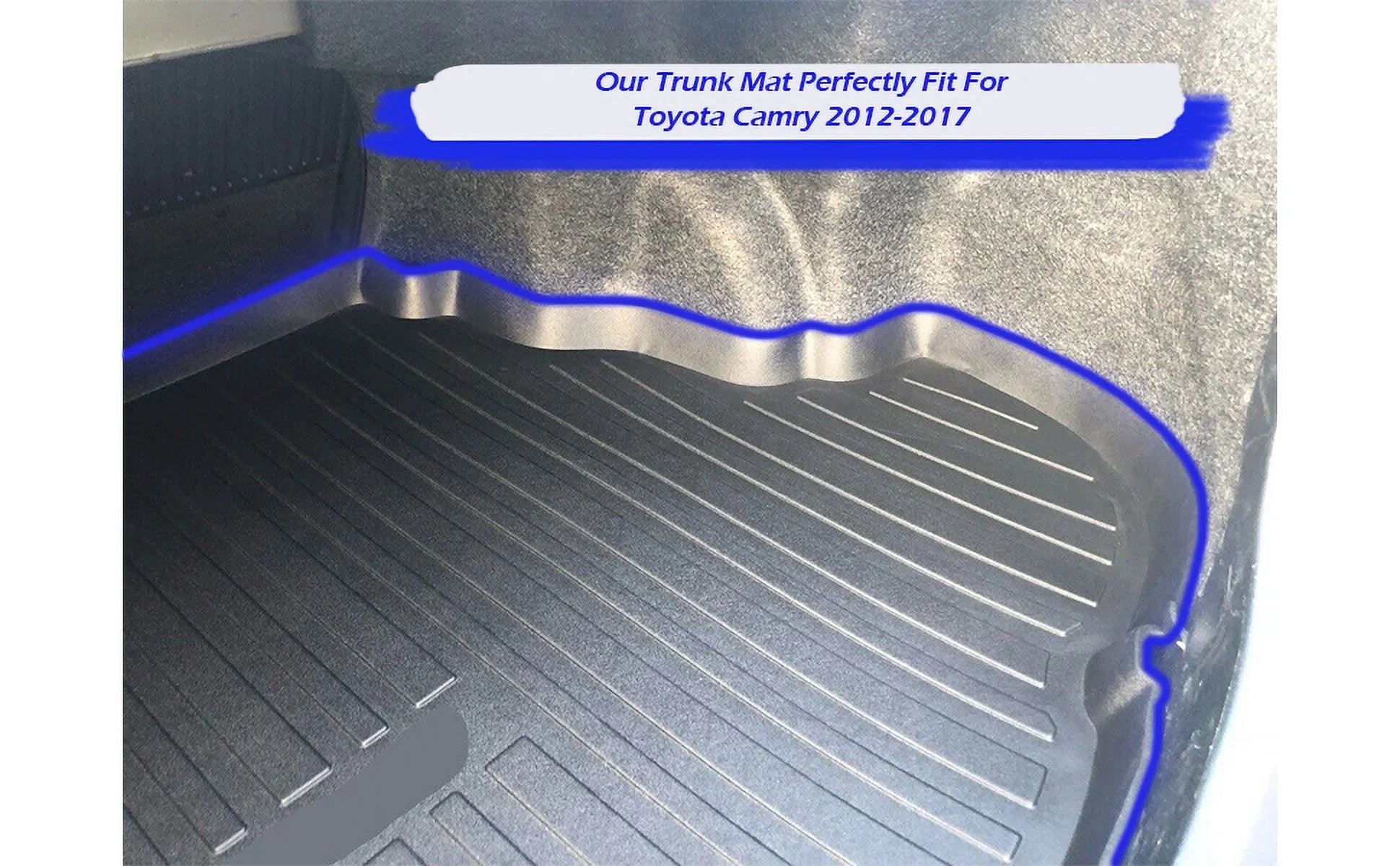 Cargo Liner – Trunk Mat for Toyota Camry 2012-2017 – Weather-Resistant Trunk Mats for Cars with Raised Lip – Non-Slip Car Trunk Mat Rubber – Easy to Install – Laser Pre-Cut Design