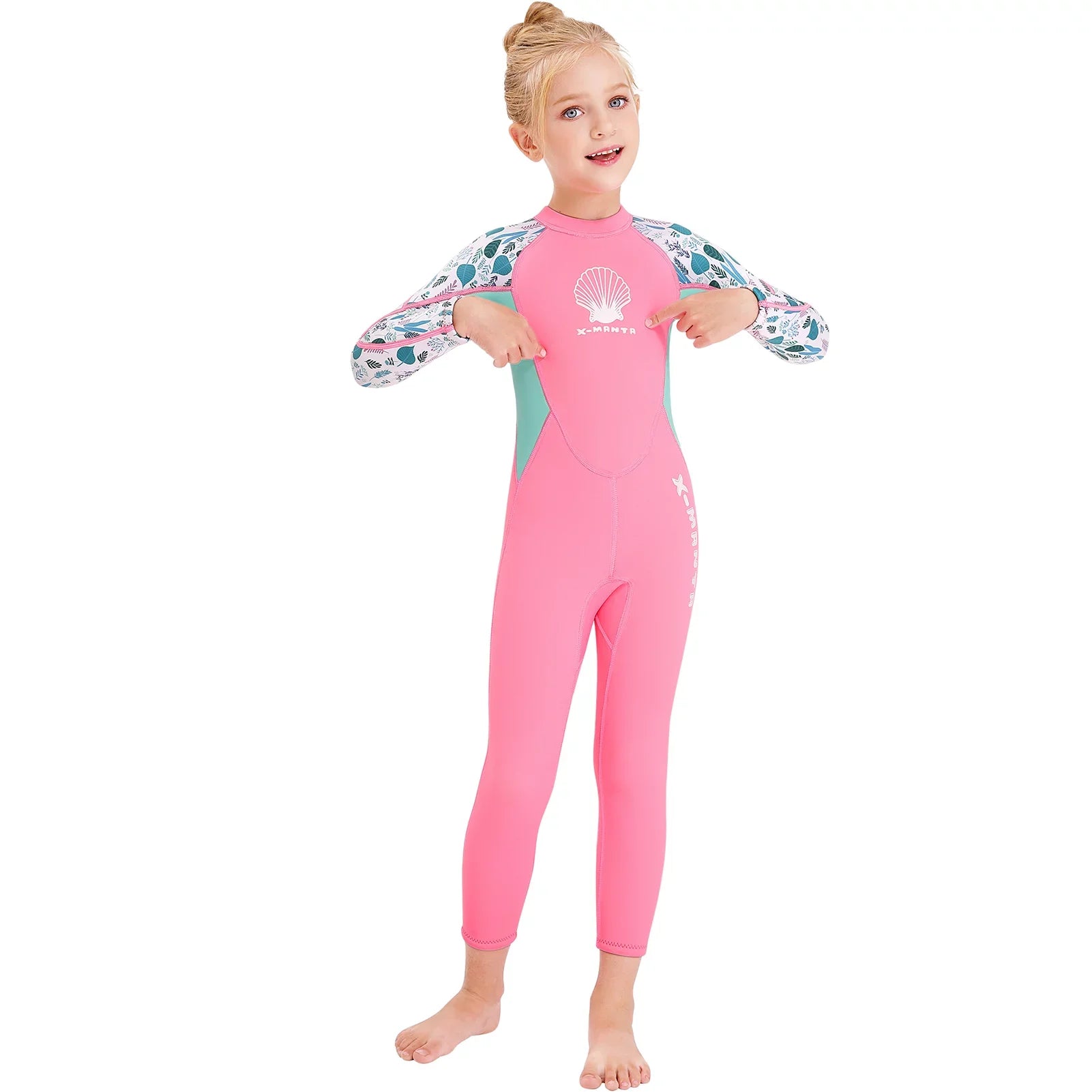 X- Wetsuit for Girls - Quick Dry One Piece Surf Suit - Long Sleeve Diving Swimsuit with Back Zipper