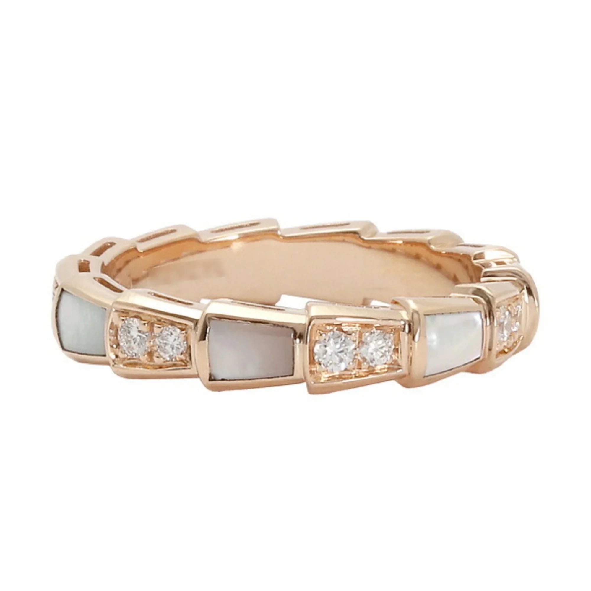Pre-Owned Bvlgari Serpenti Viper K18PG Pink Gold Ring (Good)