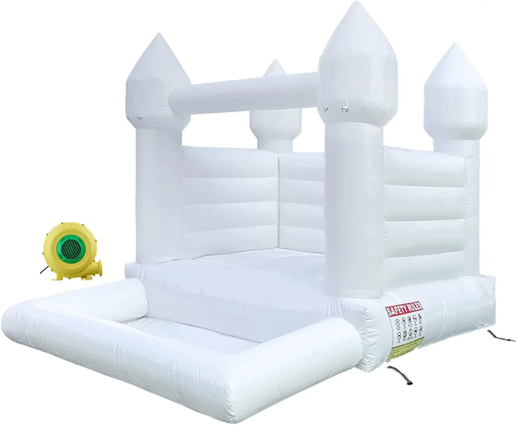 Connsann White Bounce House  Commericial Grade   Jump Castle with Blower & Ball Pit  for Kids Outdoor Indoor Party