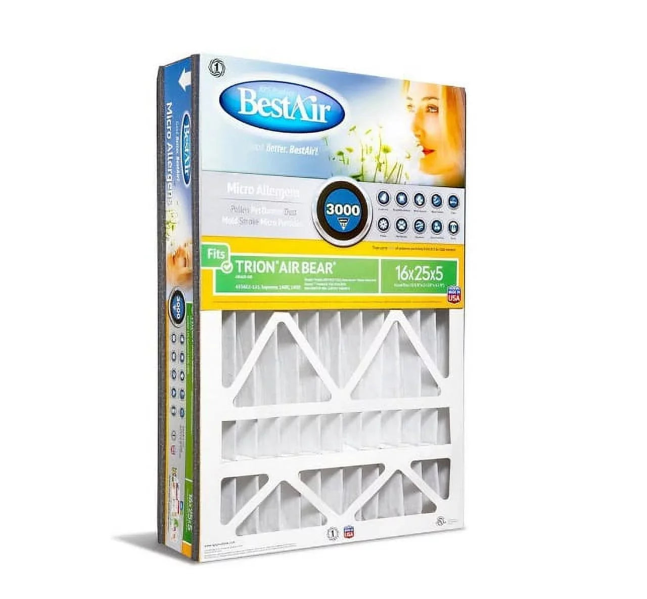 BestAir 16"x25"x5"  Furnace Air Filter For Trion Air Bear  13