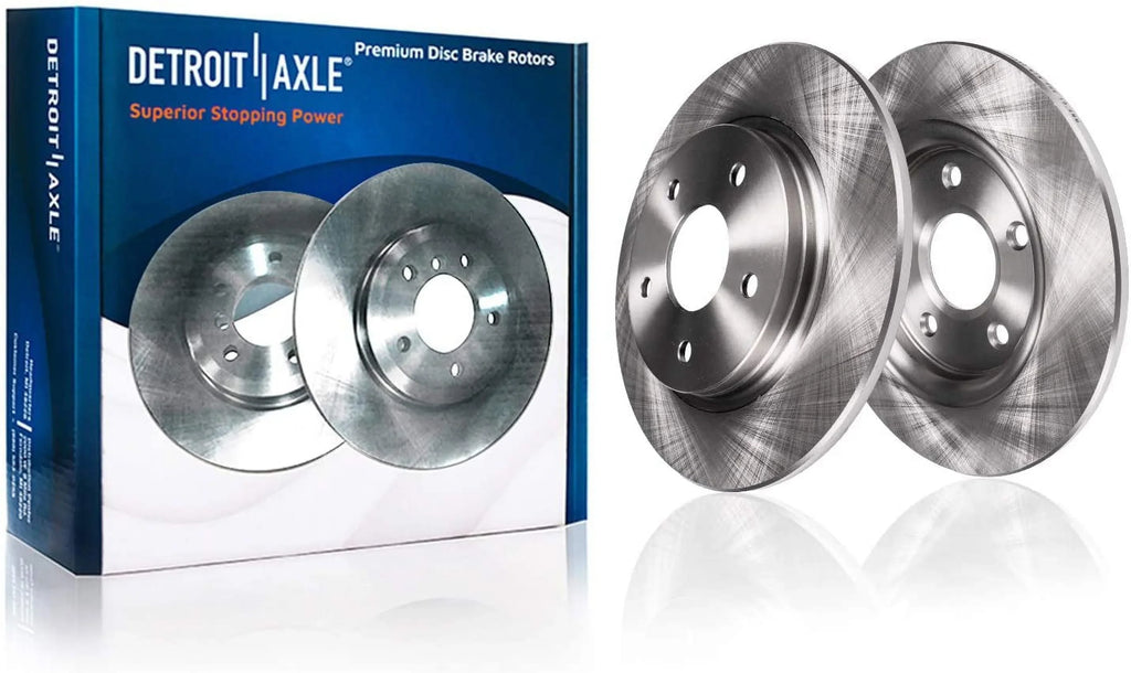 Detroit Axle - 330mm Front 328mm Rear Disc Rotors Brake Pads +20pc Lug Nuts Replacement for Town & Country Routan Grand Caravan Ram C/V - 30pc Set