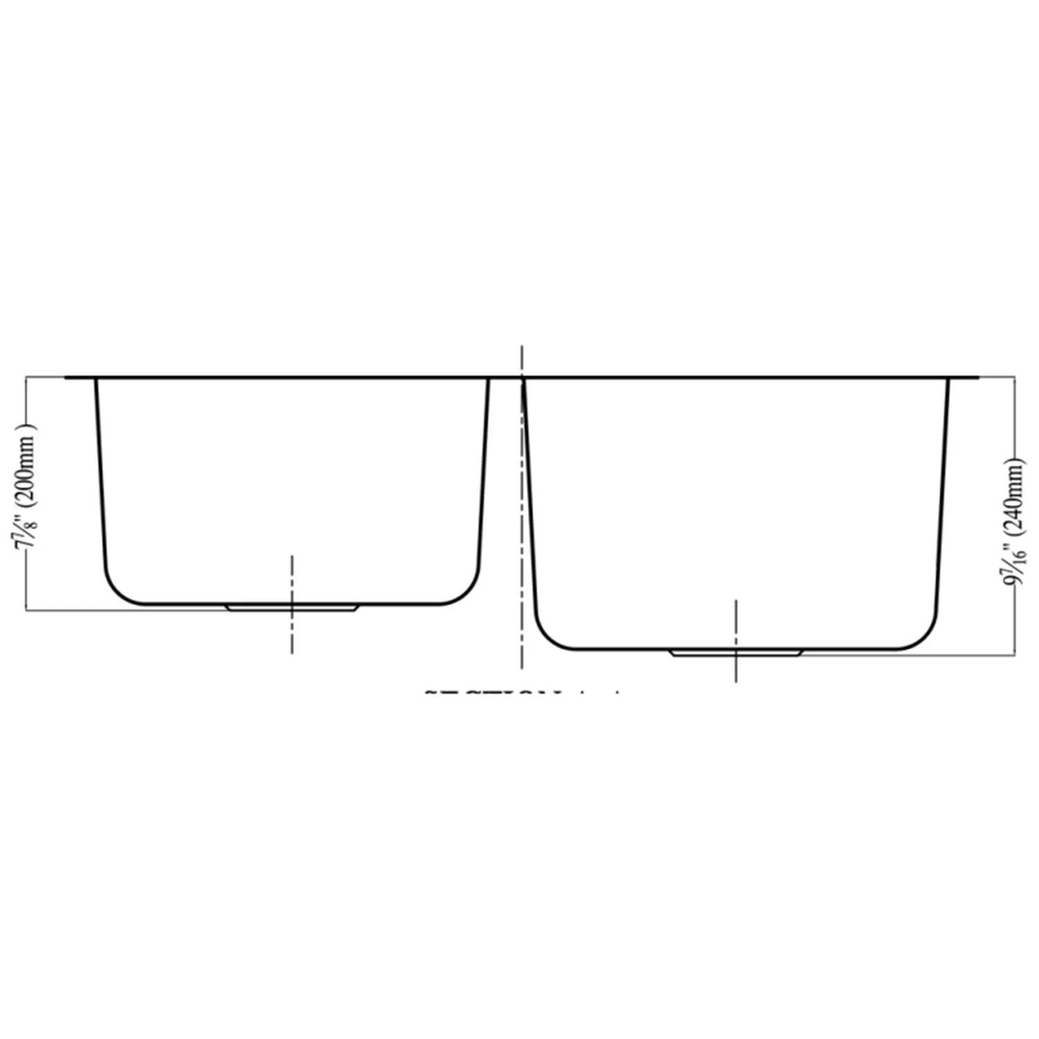 Dawn ASU108L Undermount Satin Double Bowl Kitchen Sink