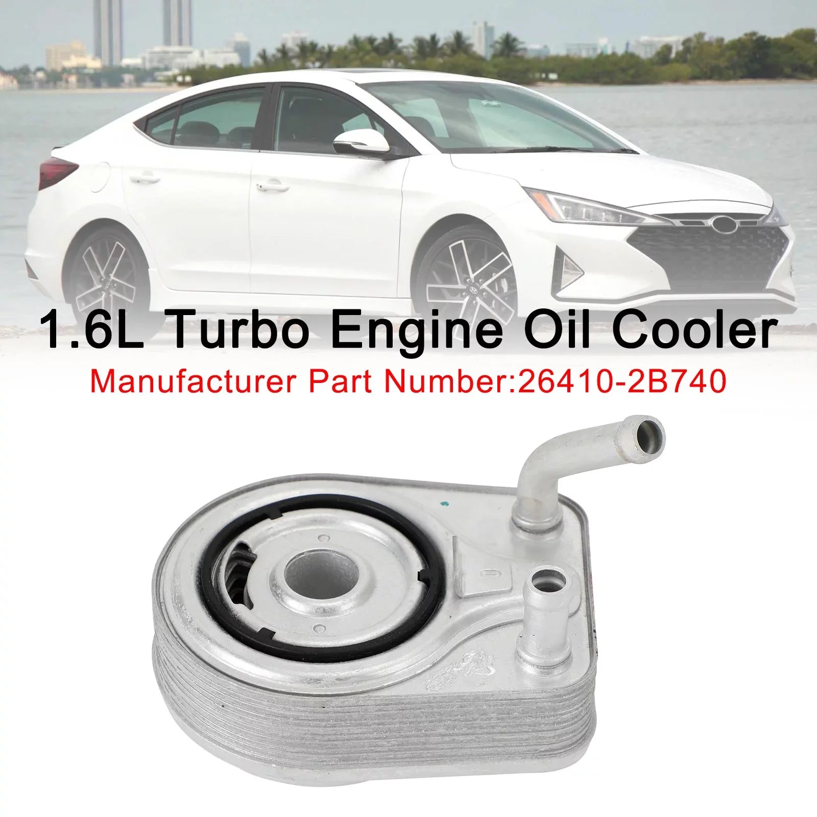 Motor Genic Engine Oil Cooler 26410-2B740 For Elantra Kona Sonata Tucson Veloster 1.6L 13-20