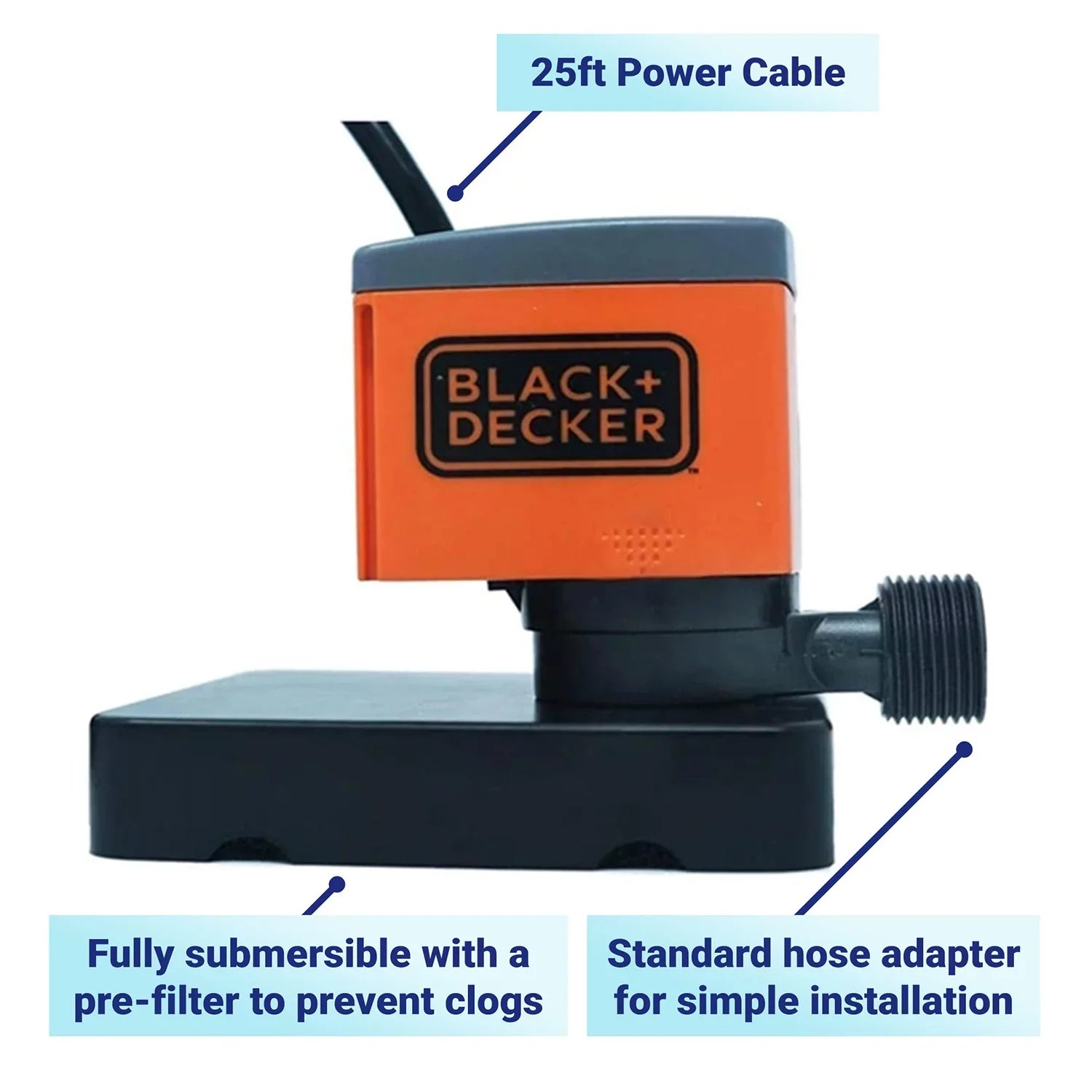 Black+Decker 350  Submersible Pool Cover Pump