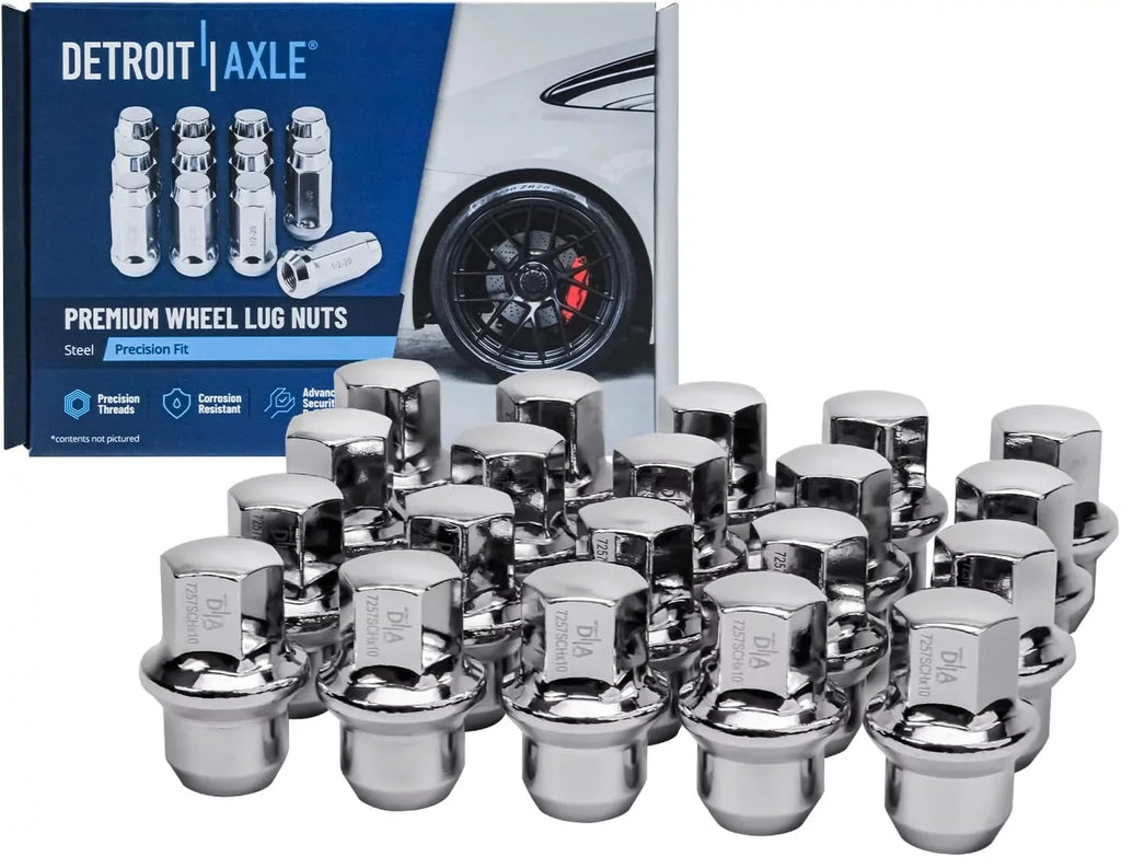 Detroit Axle - 330mm Front 328mm Rear Disc Rotors Brake Pads +20pc Lug Nuts Replacement for Town & Country Routan Grand Caravan Ram C/V - 30pc Set
