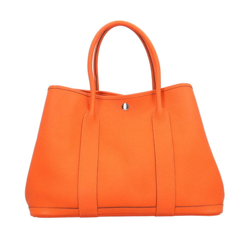 Pre-Owned Hermes Garden  Tote Bag Leather Orange Ladies  (Good)