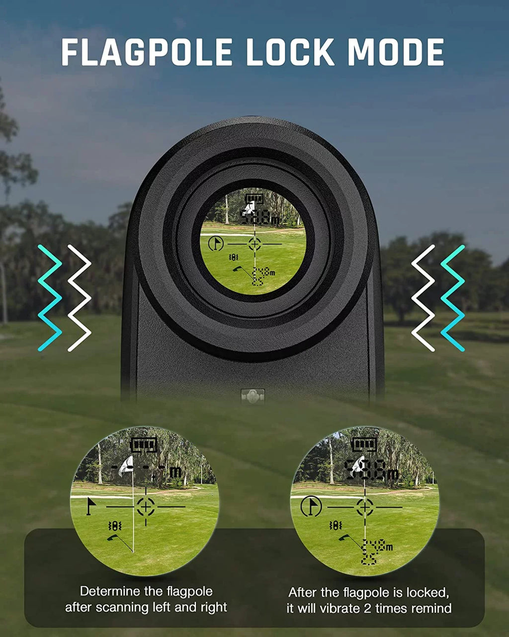 Ashfly Golf Rangefinder with Slope, 1100Y Range Finder Golfing with 5 Mode, 6X Magnification,  Charging, Clear & Accurate Measurement, Vibration Alert, for Golfing, Hunting, Measurement - M1000