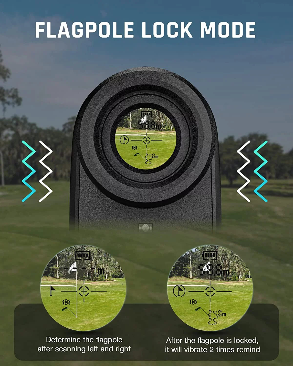 Ashfly Golf Rangefinder with Slope, 1100Y Range Finder Golfing with 5 Mode, 6X Magnification,  Charging, Clear & Accurate Measurement, Vibration Alert, for Golfing, Hunting, Measurement - M1000