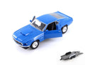 Diecast Car w/Trailer - 1969 Ford Mustang Boss 429, Blue - Welly 24067WBU - 1/24 scale Diecast Model Toy Car