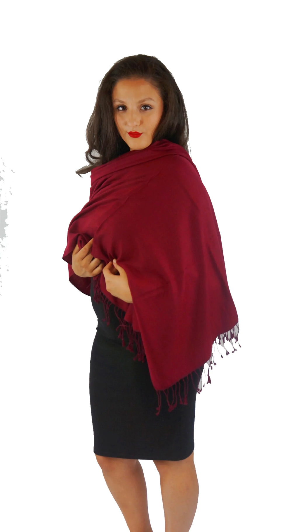 Scarf/Scarves/Shawl/Shawls/Stole/Wrap/Pashmina Scarf/Pashmina Shawl/Cashmere/Cashmere Scarf/Wool/Silk (Wine)
