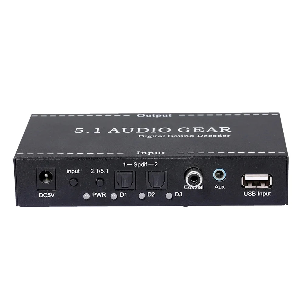 Nk-A6L 5.1 Audio Gear Digital Sound Decoder Audio Converter 3.5Mm Audio Output Support for Dolby Digital Ac-3 Dts Plug