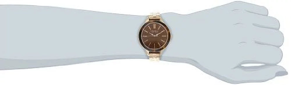 Caravelle Ny Women's Rose-Tone Steel Brown Dial Movement: Quartz