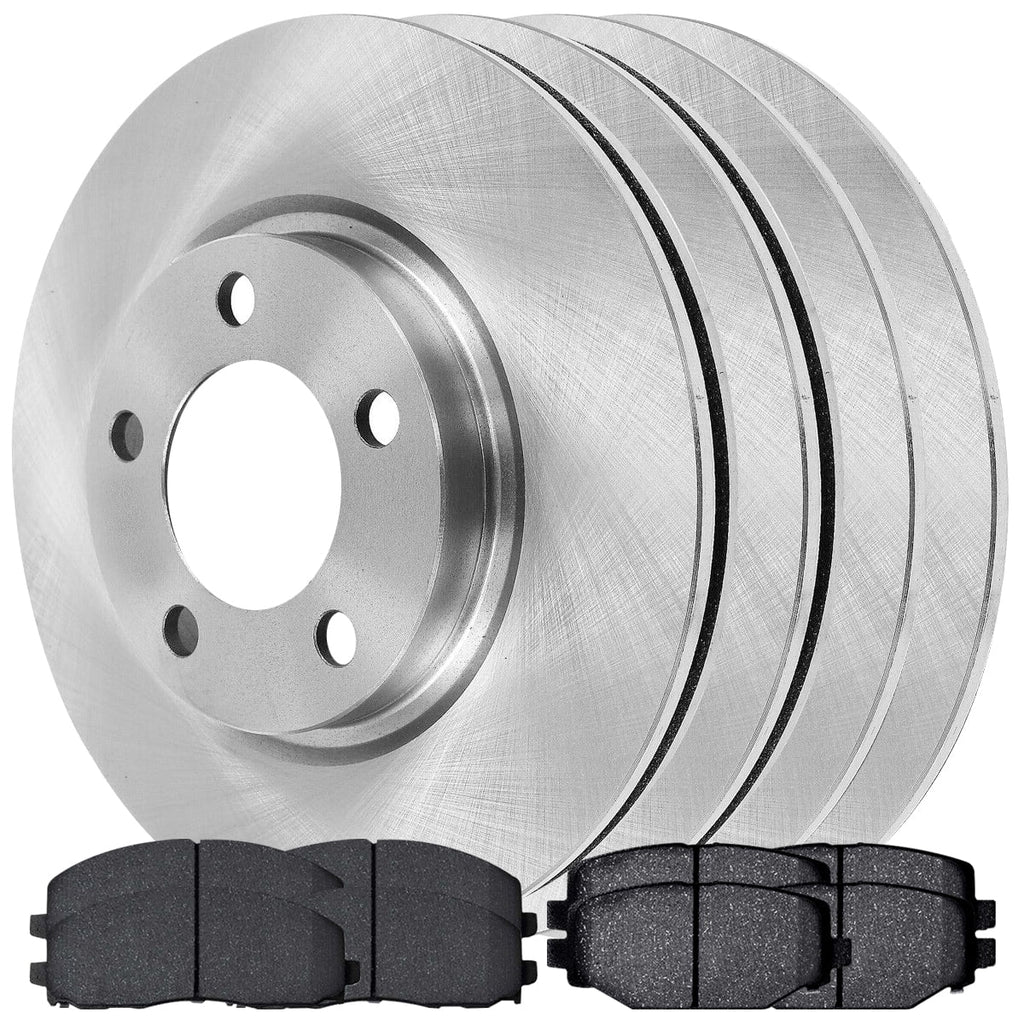 AutoShack Front and Rear Brake Rotors and Ceramic Pads Kit Replacement for 2012-2020 Dodge Grand Caravan Journey 2012-2016 Chrysler Town & Country 2013-2015 Ram C/V 2012  Routan 2.4L 3.6L V6