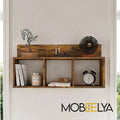 Natural Pine Wood Wall Shelf | Modern Floating Organizer | Items Storage Floating Wall Decor | Decorative Gift | Easy to Install,  Mobeelya