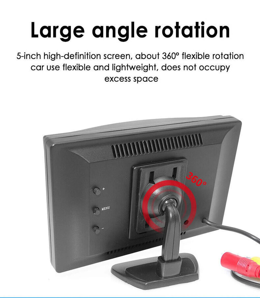 KingFurt  Car Night Vision Backup Camera Kit 5" Wireless Monitor  Rear View Waterproof