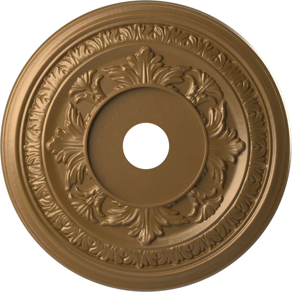 Ekena Millwork 22" x 3 1/2" x 1"P Baltimore Thermoformed  Ceiling Medallion (Fits Canopies up to 7 3/4"), Metallic Gold Rush