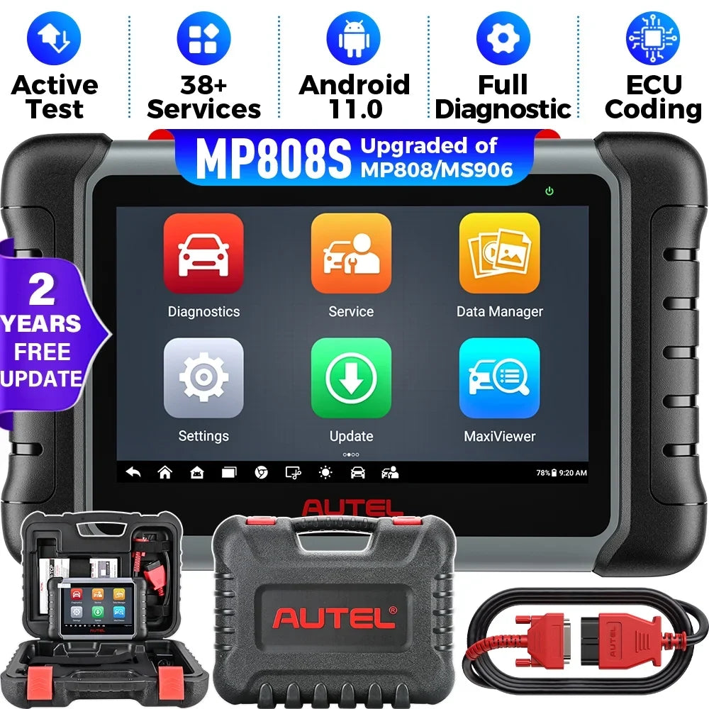 Autel MaxiPRO MP808S Car Diagnostic Scan Tool All System Diagnostics  Coding, Active Test, 30+ Service, 2 Year Free Update