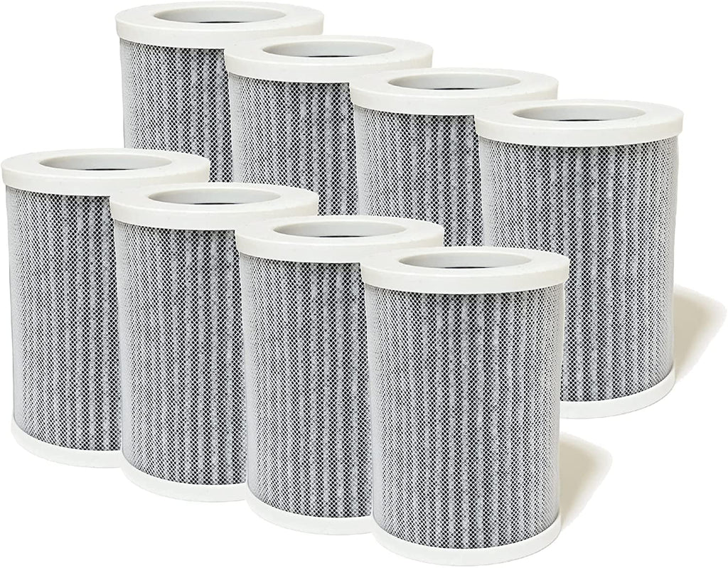 3-in-1 True  with Activated Carbon Replacement Filters Compatible with Pure Enrichment Purezone Portable Mini Air Purifier (), 8 Packs