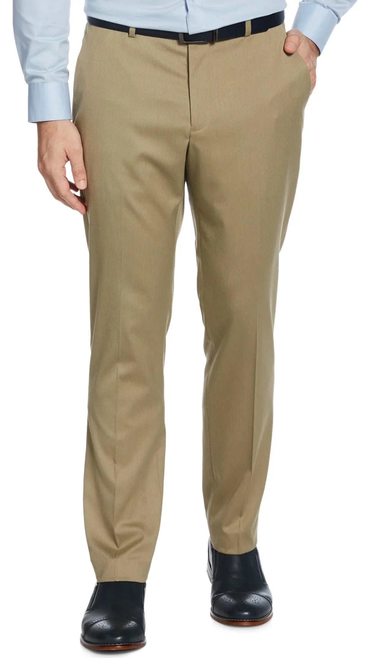 Perry Ellis Portfolio Mens Slim Fit No-Iron Dress Pants 36W x 34L Chinchilla
