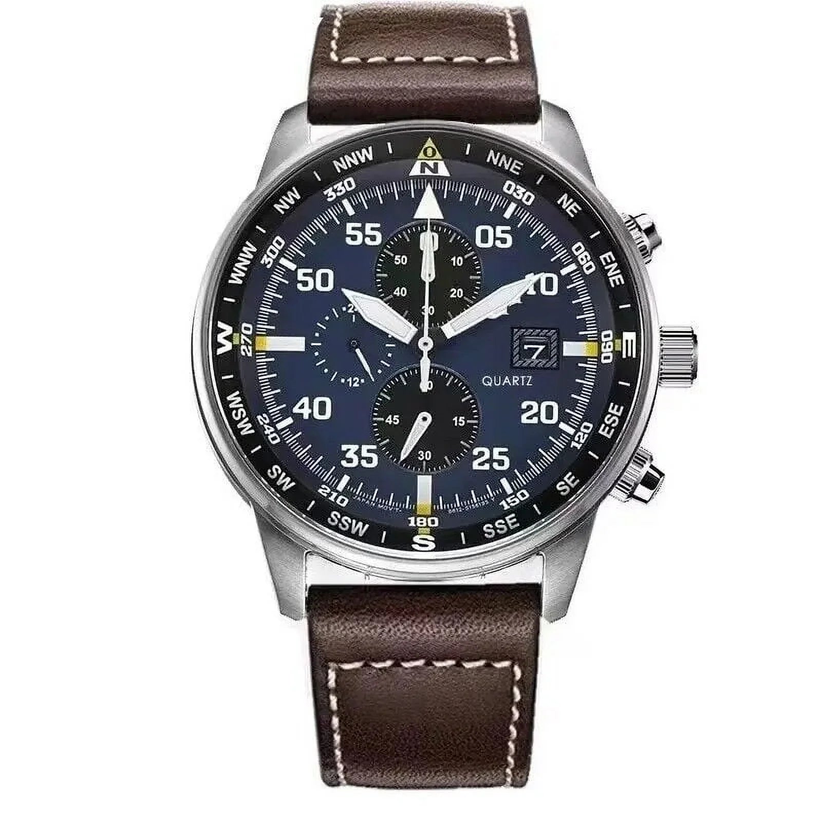 Men's Classic Business Aviator Chronograph Black Dial Eco-Drive Watch