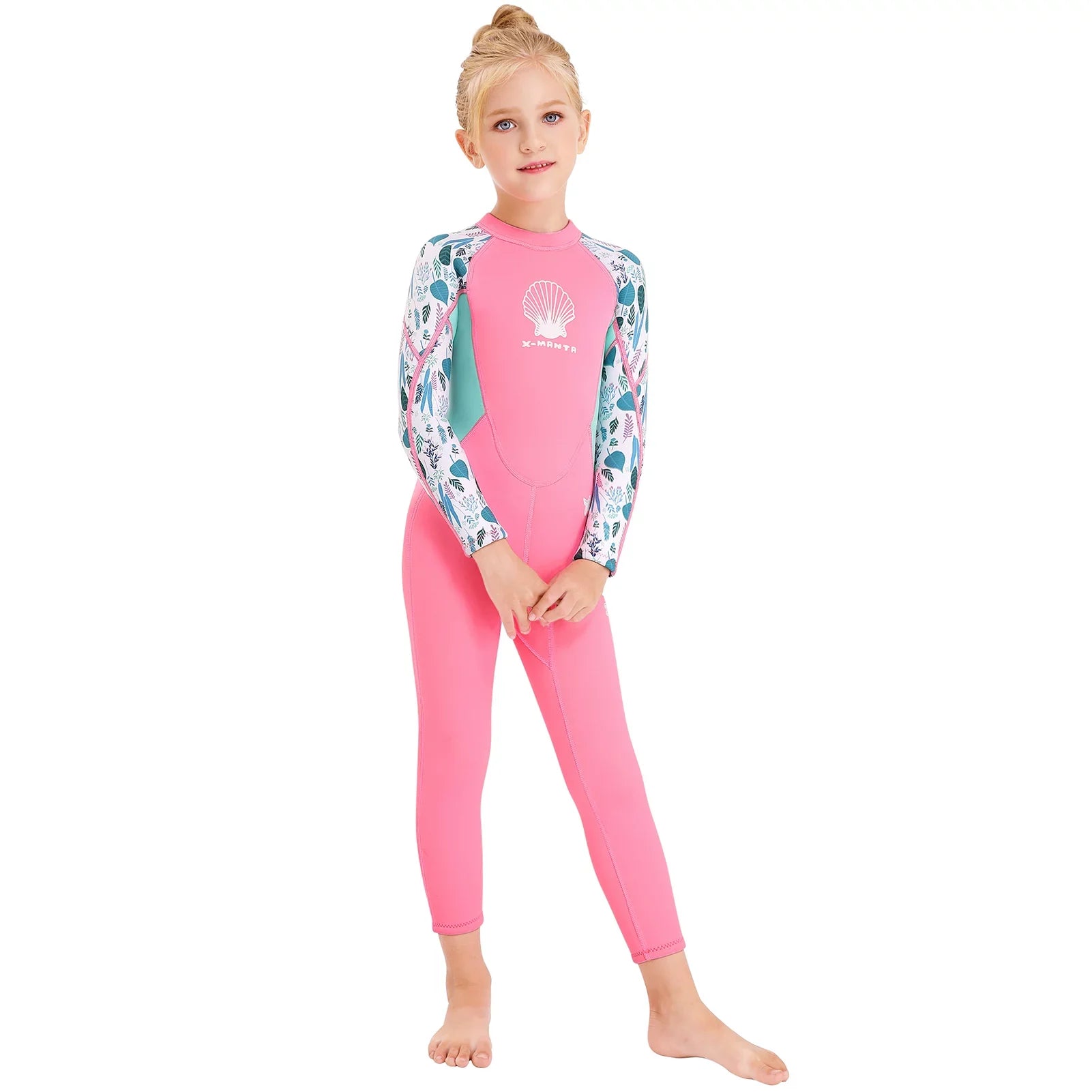 X- Wetsuit for Girls - Quick Dry One Piece Surf Suit - Long Sleeve Diving Swimsuit with Back Zipper