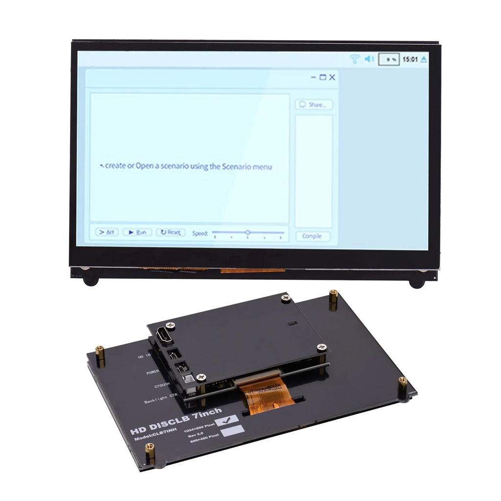 Pinnaco Touchscreen, 7 Inch  Capacitive Display, Portable Tool with  Interface for Raspberry Pi